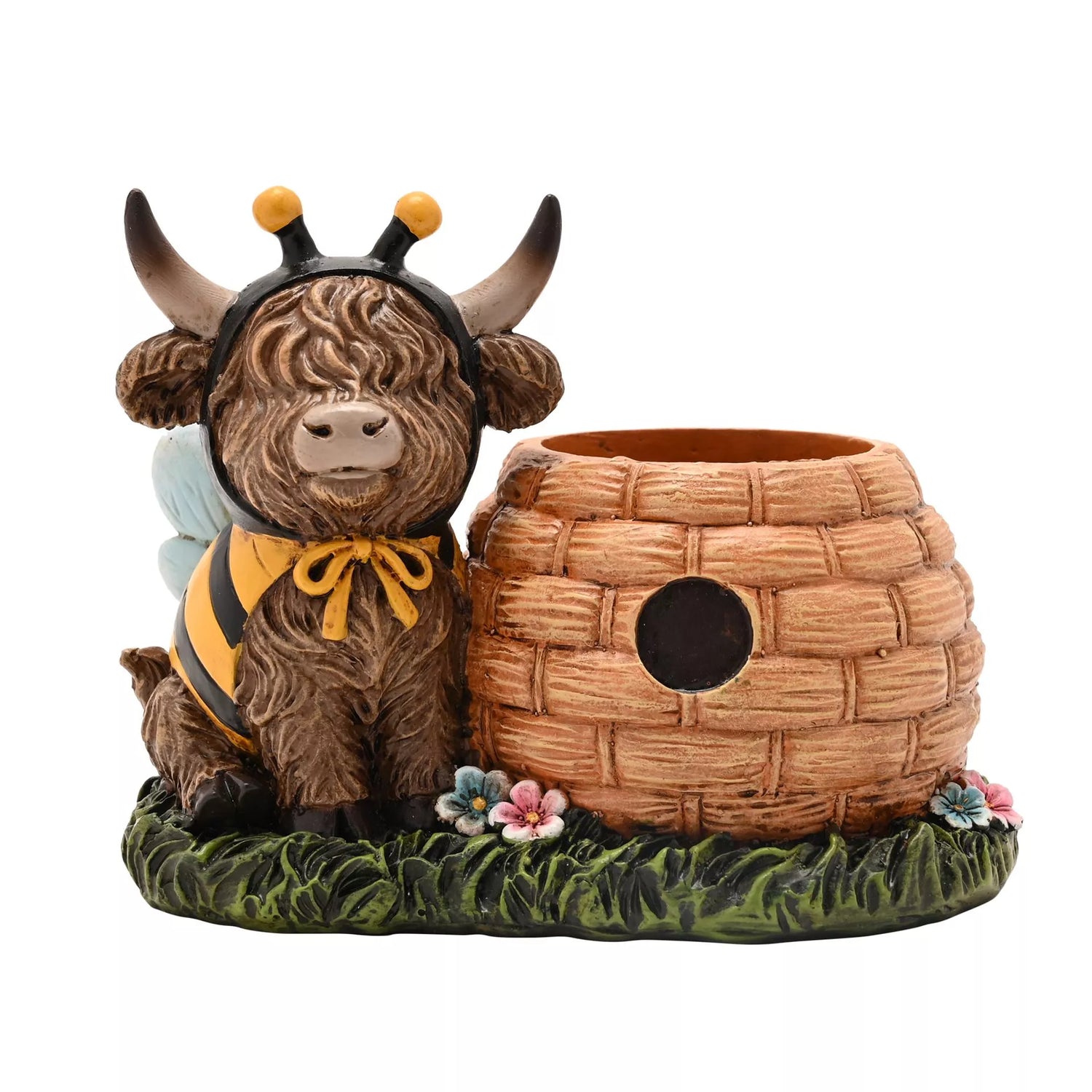 Mini Highland Cow Beehive Planter