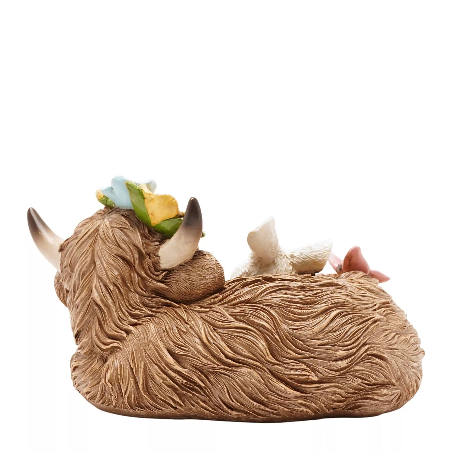 Sleeping Highland Cow with Bunny