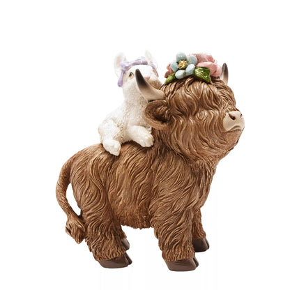 Standing Highland Cow with Bunny