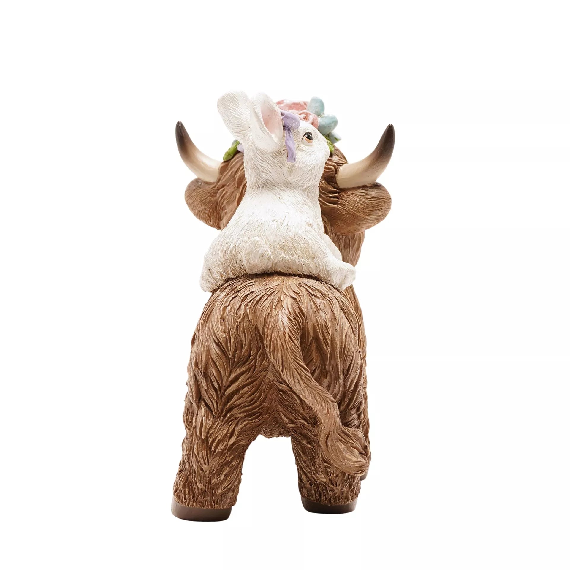 Standing Highland Cow with Bunny