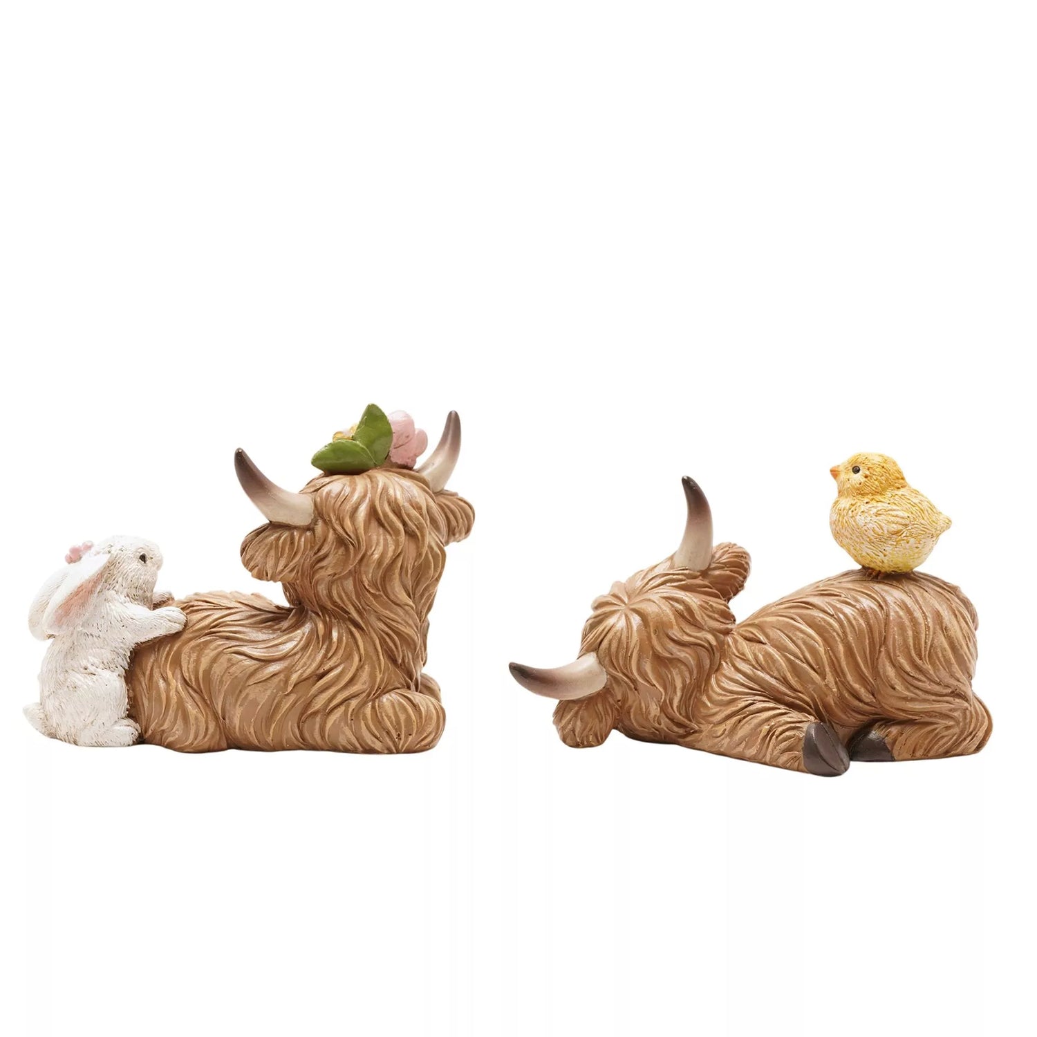 Mini Highland Cow with Easter Chick