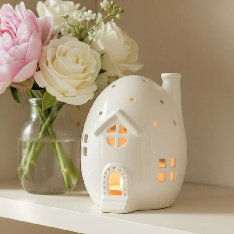 White Tealight Egg House