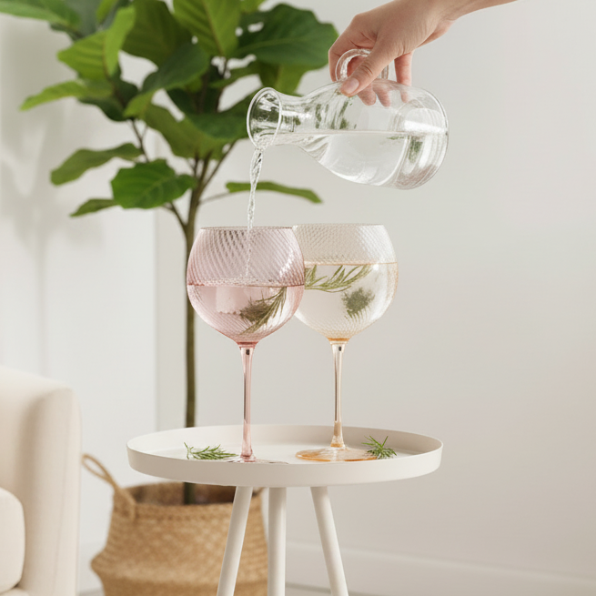 Twist Gin Balloon Glasses Set of 2 Pink/Peach