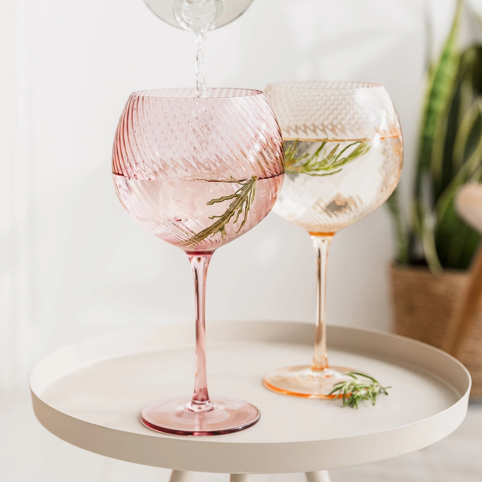Twist Gin Balloon Glasses Set of 2 Pink/Peach