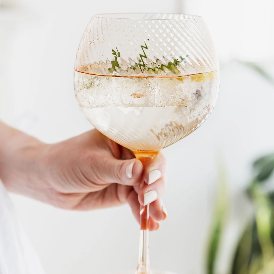 Twist Gin Balloon Glasses Set of 2 Pink/Peach