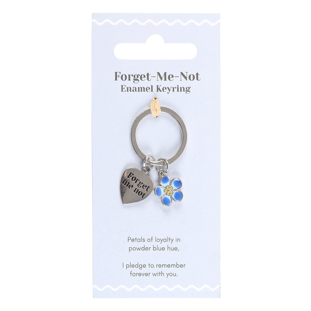 Forget Me Not Enamel Keyring