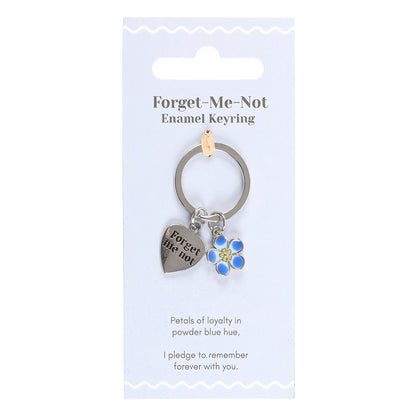 Forget Me Not Enamel Keyring