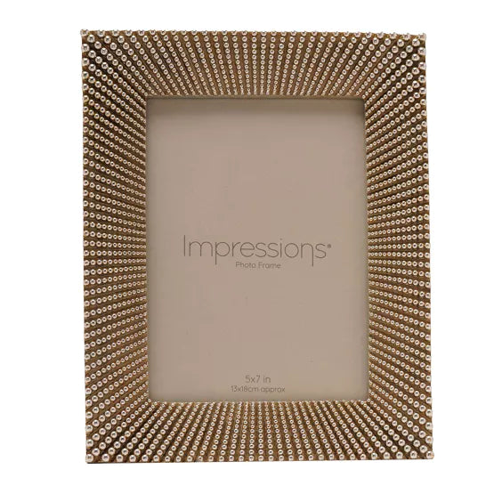 Champagne Gold Beaded Sunburst Photo Frame 5" x 7"