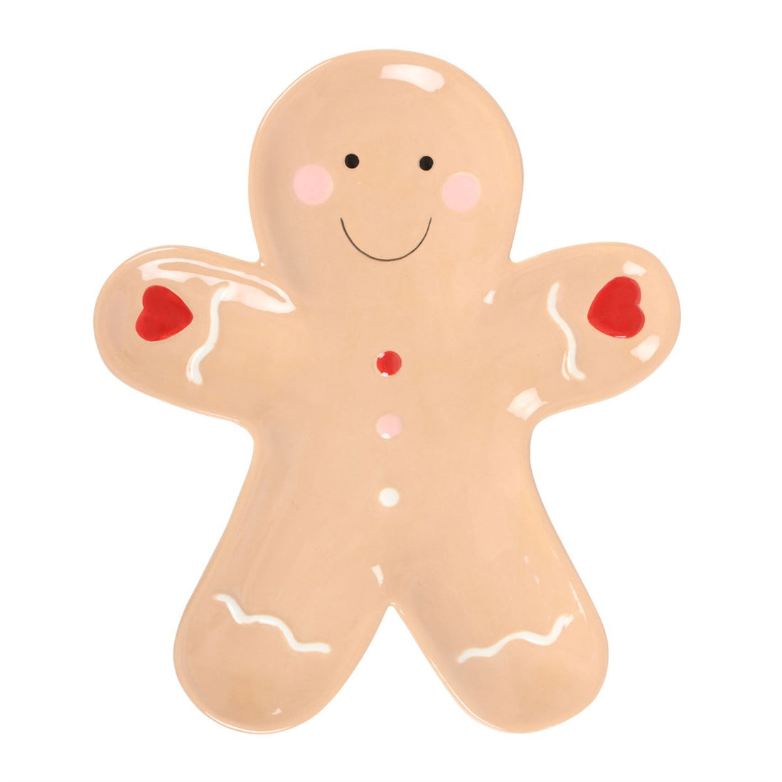 Festive Gingerbread Man Ceramic Serving Plate