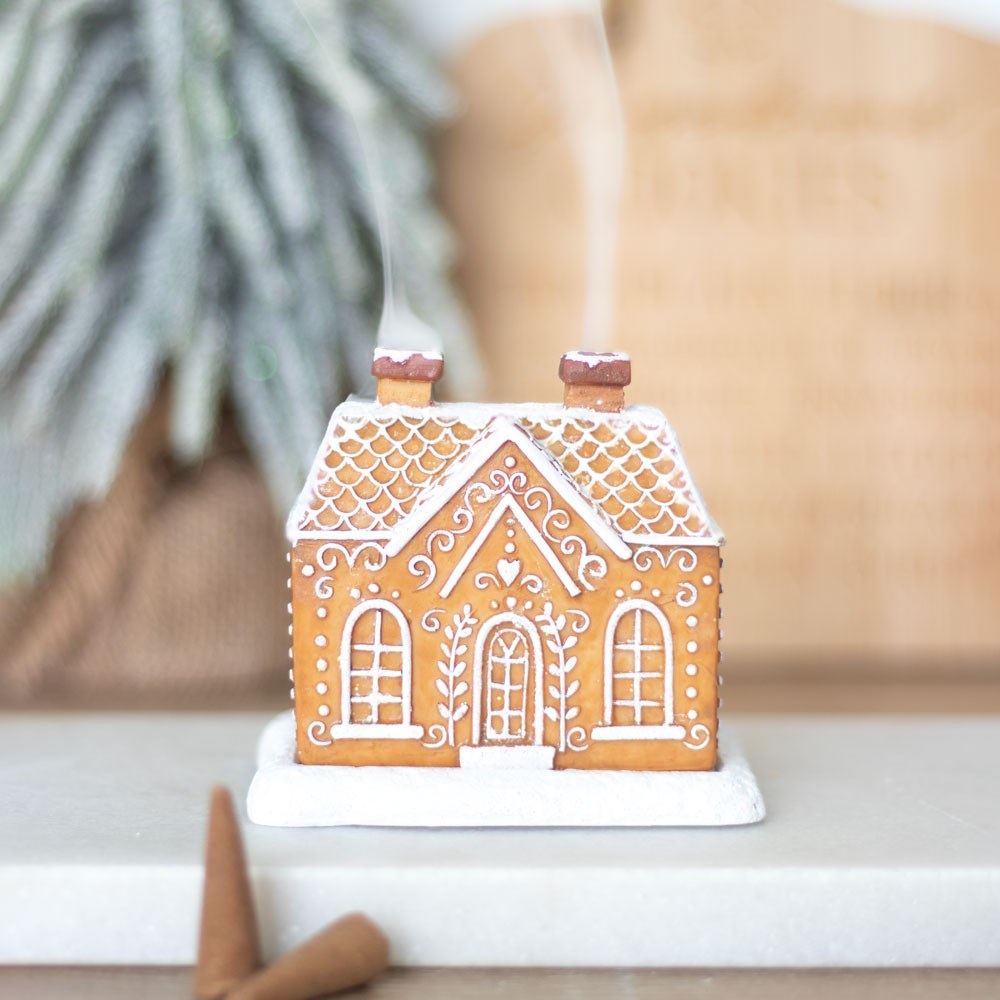 Sparkly Gingerbread House Incense Cone Holder