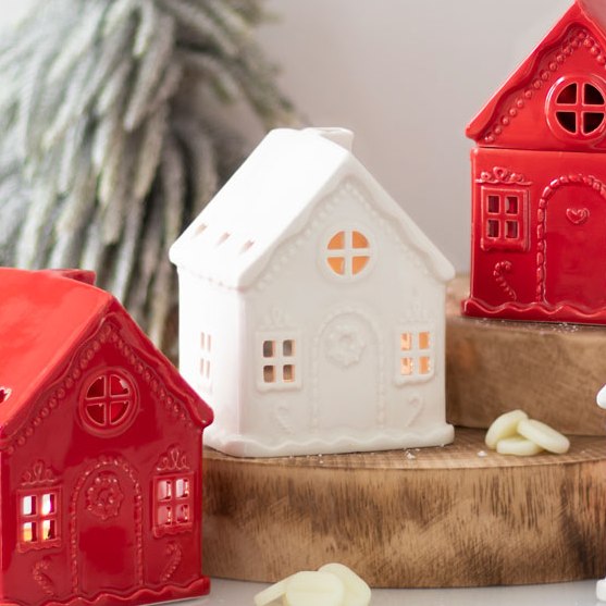 White Gingerbread House Tealight Holder