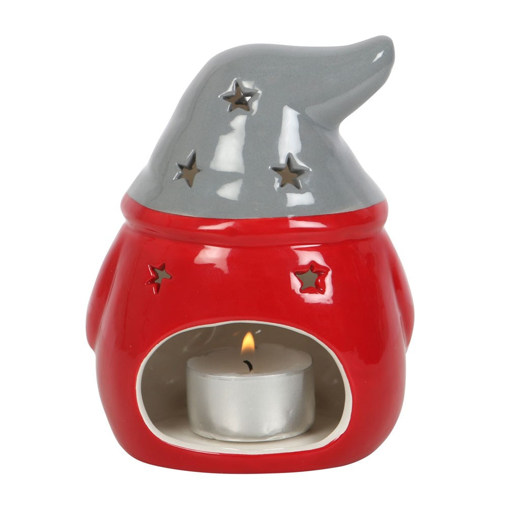 Grey &amp; Red Gonk Tealight Holder