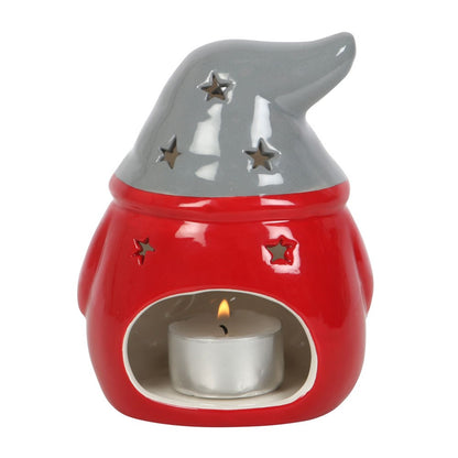 Grey &amp; Red Gonk Tealight Holder