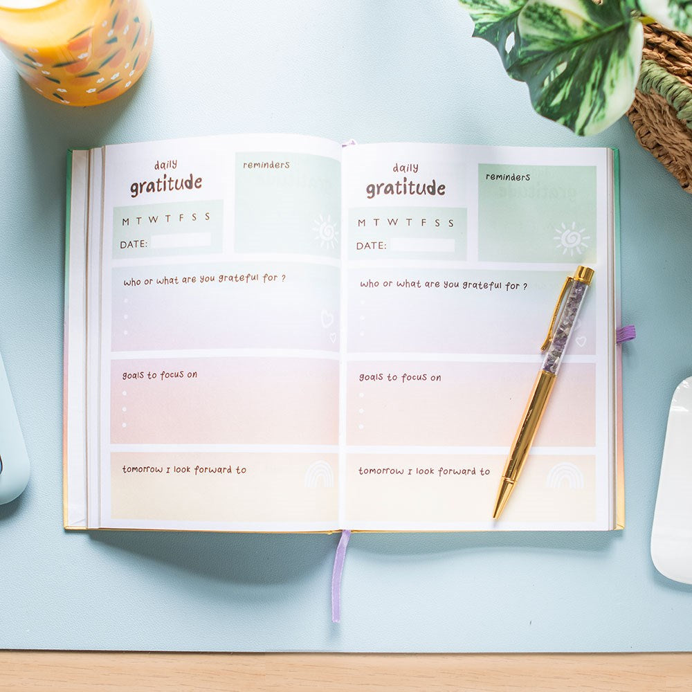 Ombre Pastel Gratitude Journal with Amethyst Pen