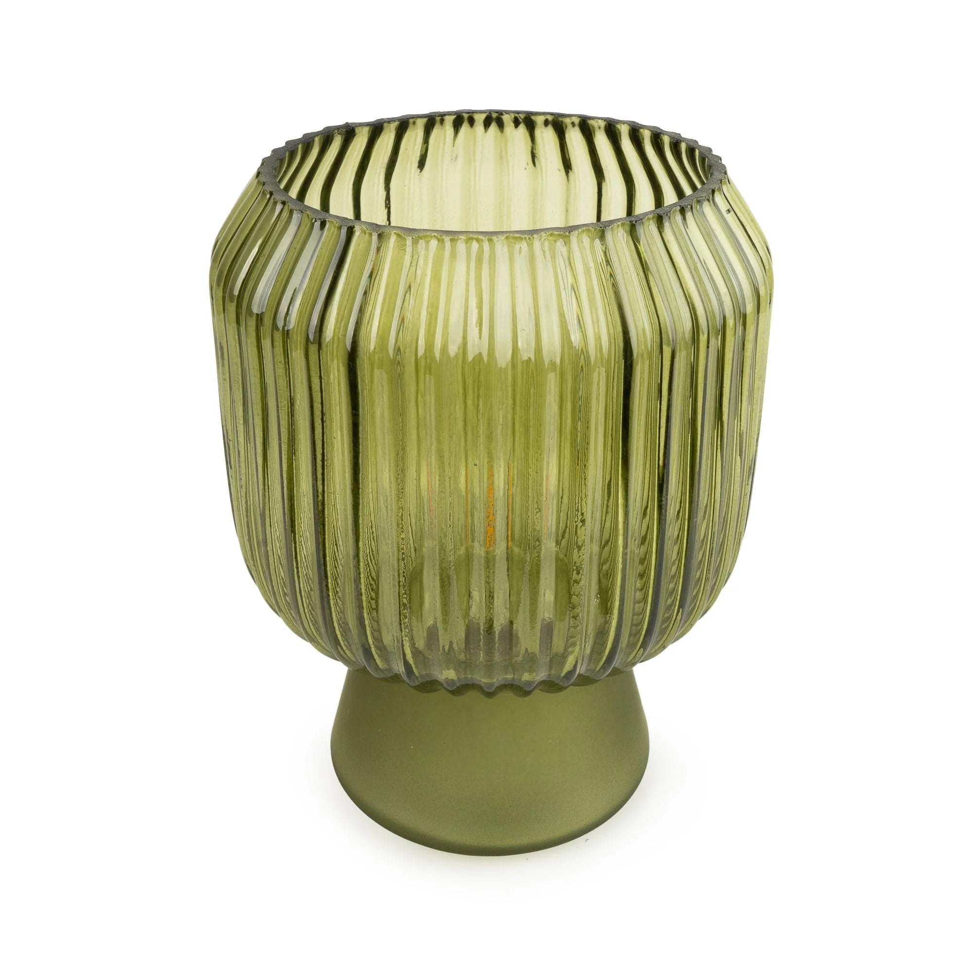 Green LED Ripple Glass Lamp