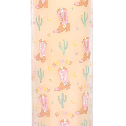 Howdy Cowboy Boot Floral Scented Tube Candle