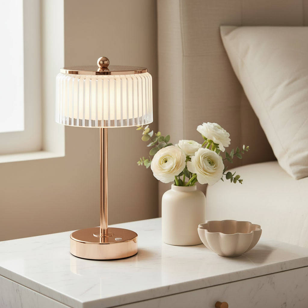 Gold Crystal USB LED Touch Table Lamp