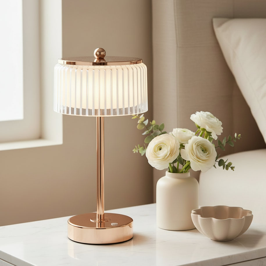Gold Crystal USB LED Touch Table Lamp