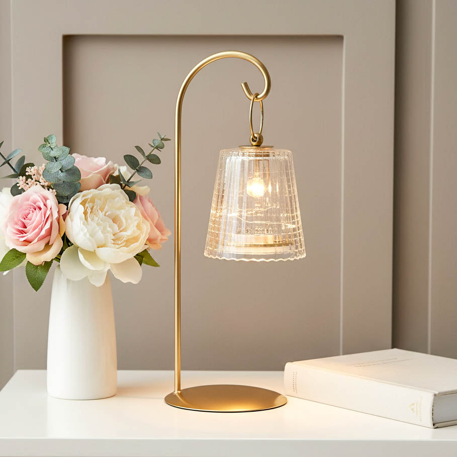 Hanging Glass Shade LED Table Lamp