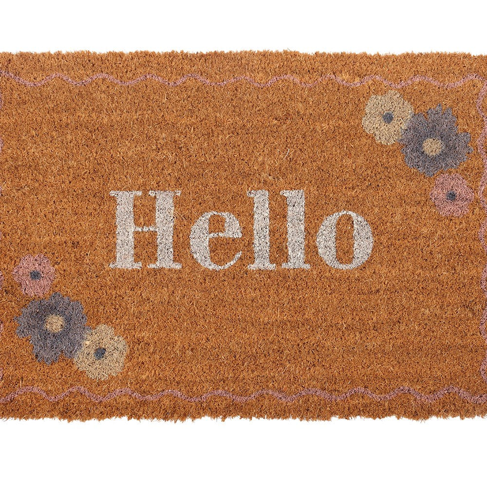 Floral Hello Natural Doormat