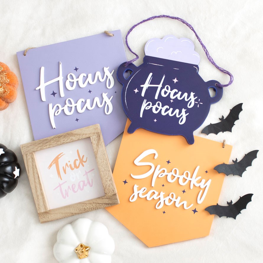 Hocus Pocus Cauldron Hanging Sign