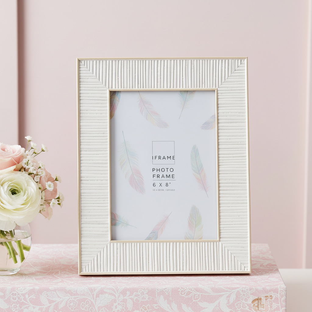 White Rattan Effect Photo Frame 8" x 6"