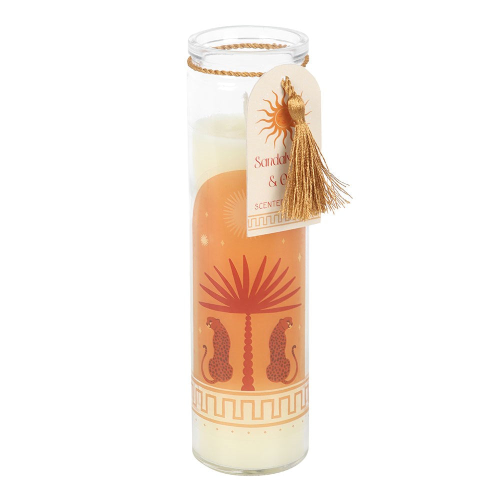 Leopard Palm Sandalwood &amp; Oud Tube Candle