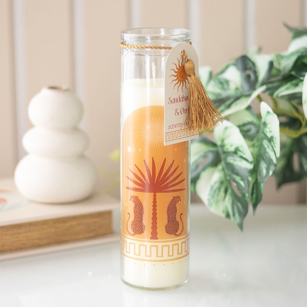Leopard Palm Sandalwood &amp; Oud Tube Candle