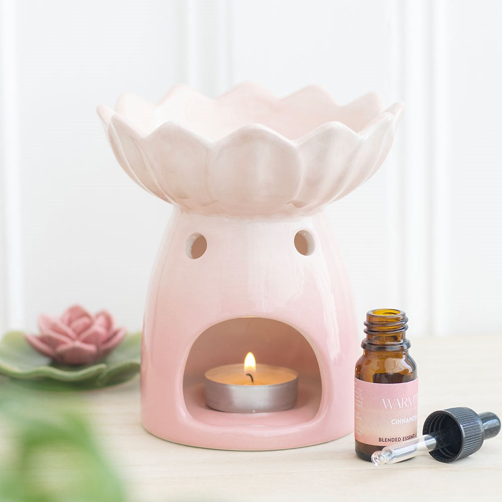 Pink Water Lily Oil Burner &amp; Wax Warmer