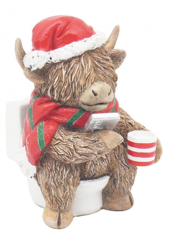 Christmas Highland Cow on Loo