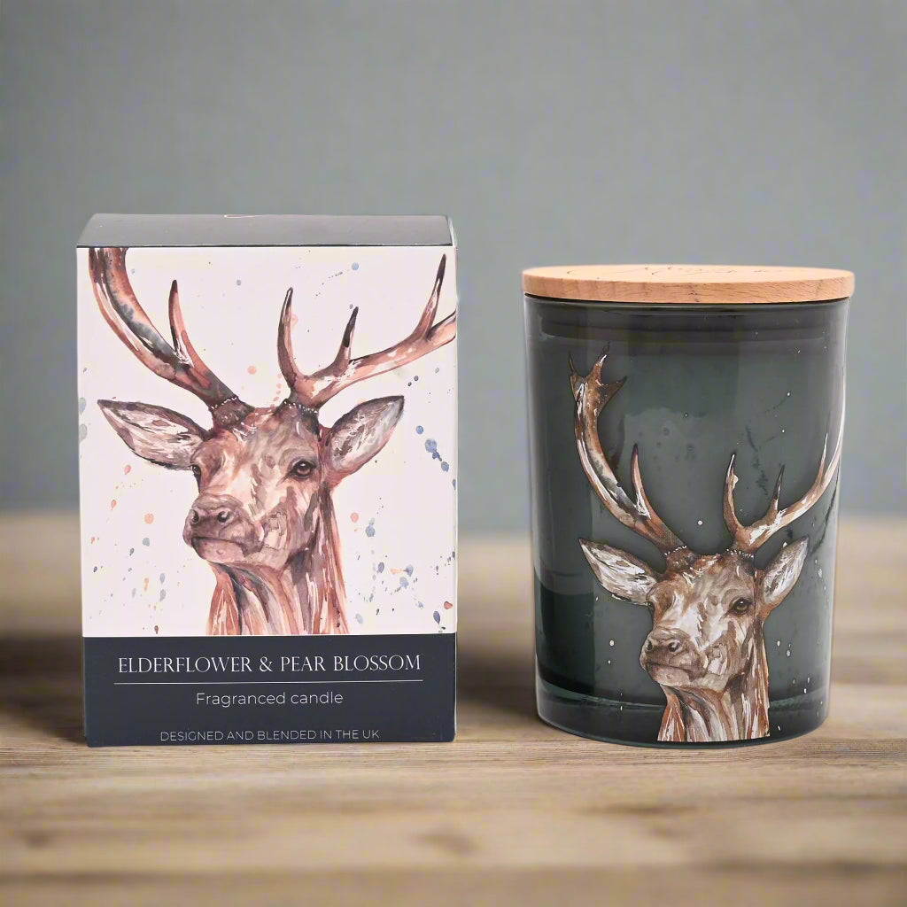 Elderflower &amp; Pear Blossom Stag Candle