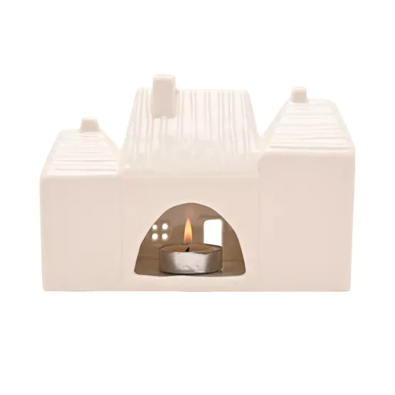 Triple House Ceramic Tealight Holder