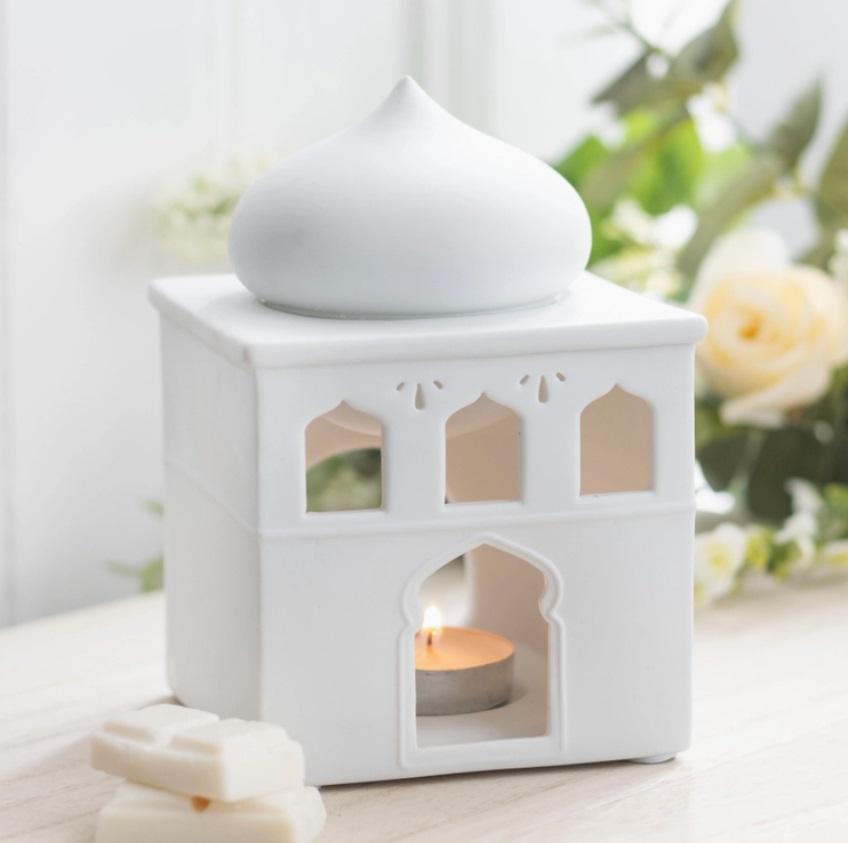 White Mosque Ceramic Wax Melter/Incense Cone Burner