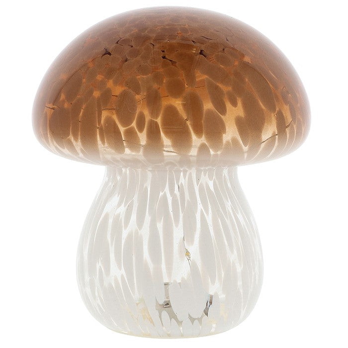 Amber Confetti LED Glass Mushroom