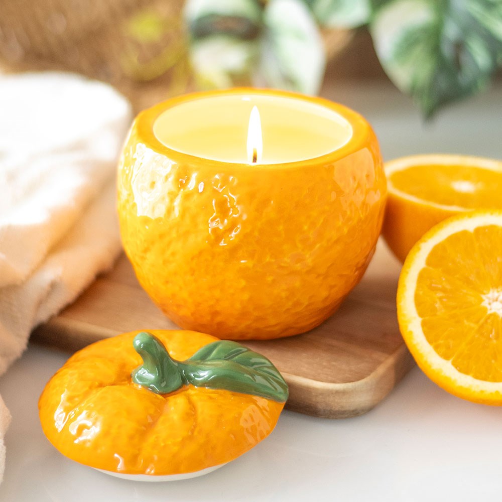 Orange Shaped Scented Candle Jar