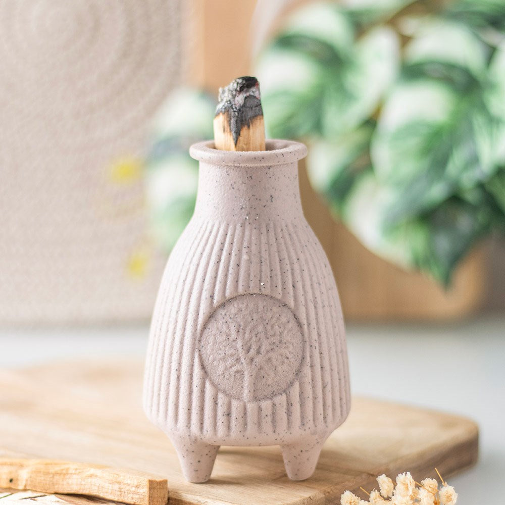 Greige Ribbed Palo Santo Stick Burner