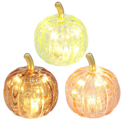 Small Bronze Glass LED Pumpkin