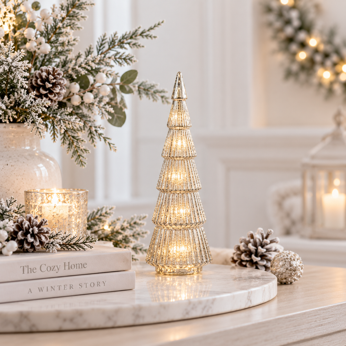 Metallic LED Light Up Glass Tree