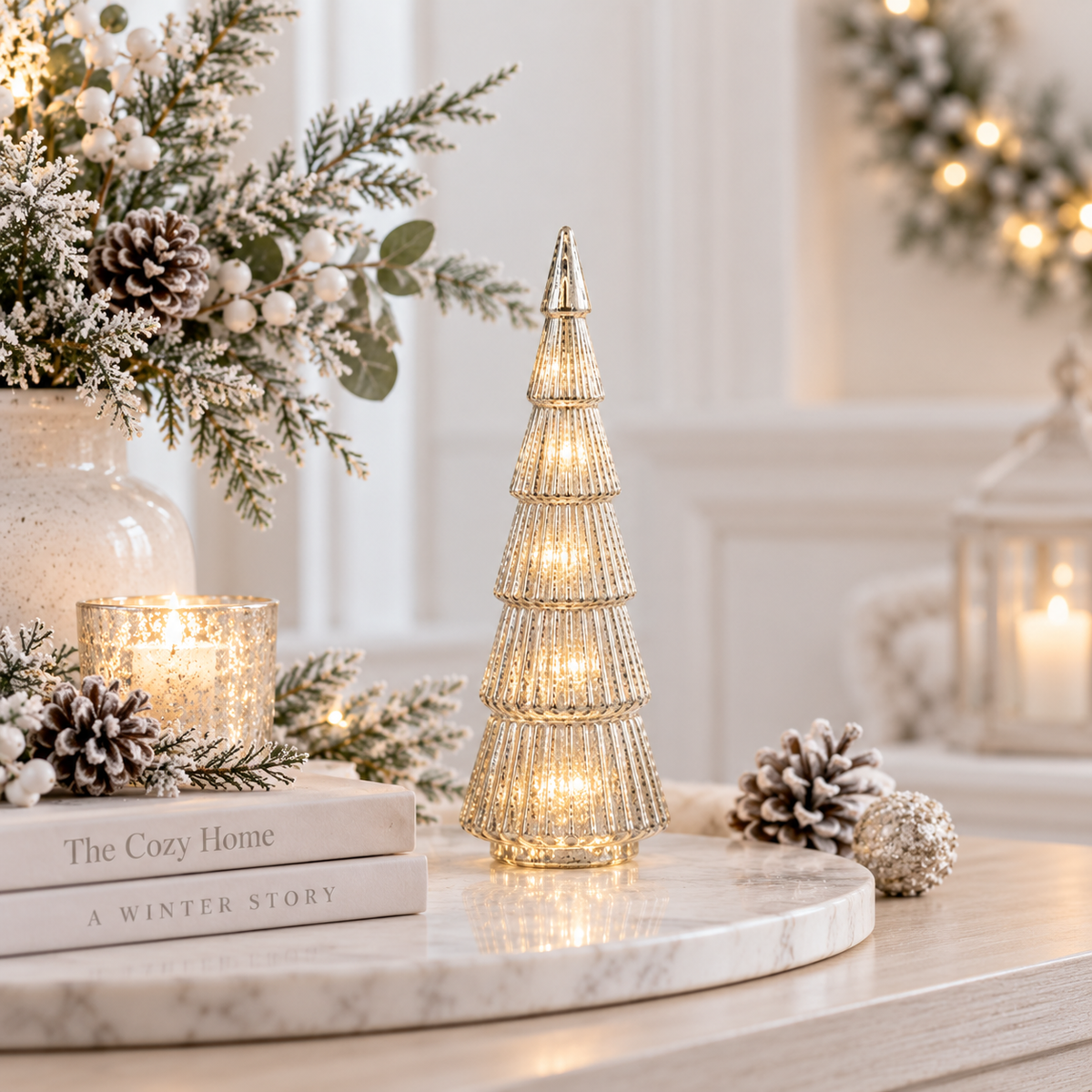 Metallic LED Light Up Glass Tree