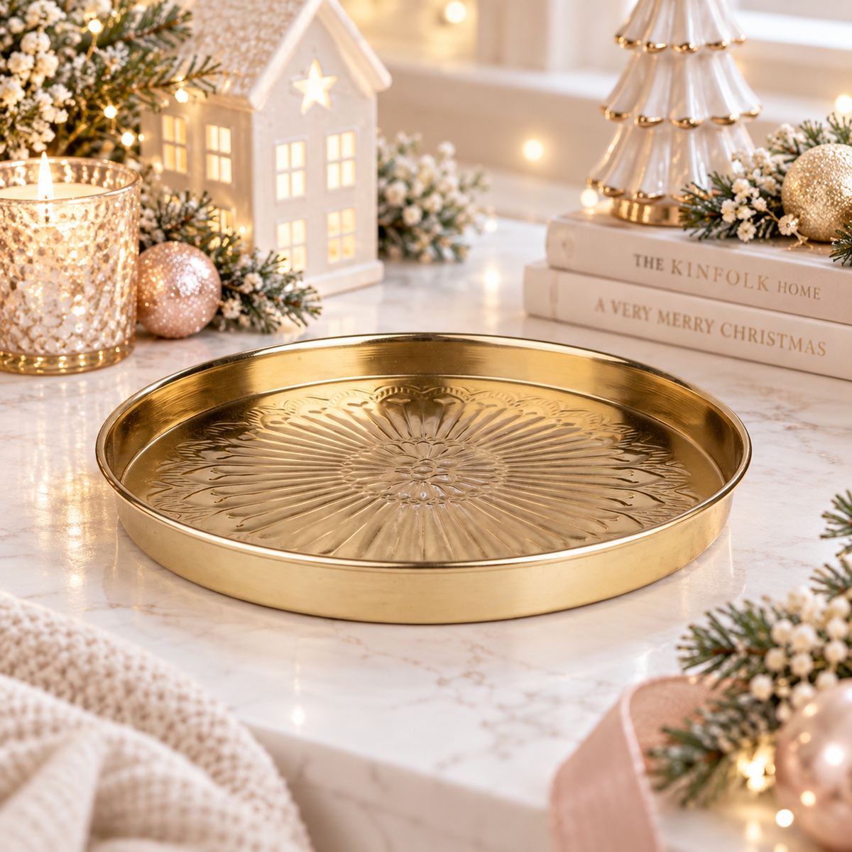 Gold Metal Decorative Tray