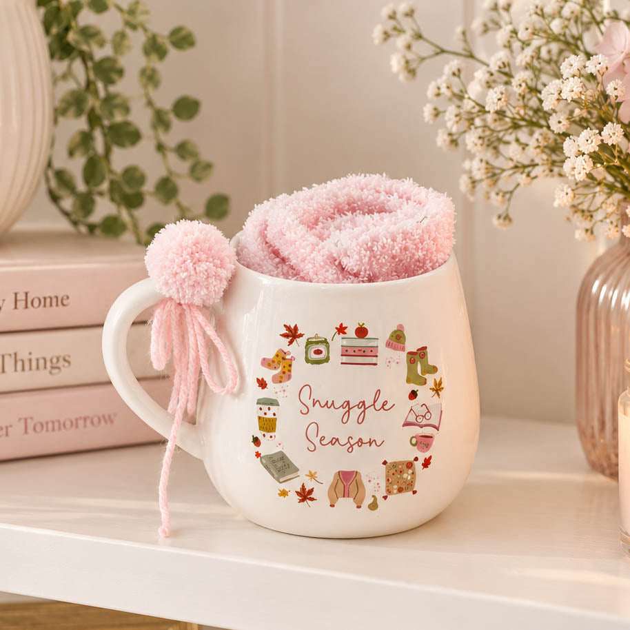 Snuggle Season Mug with Fluffy Socks