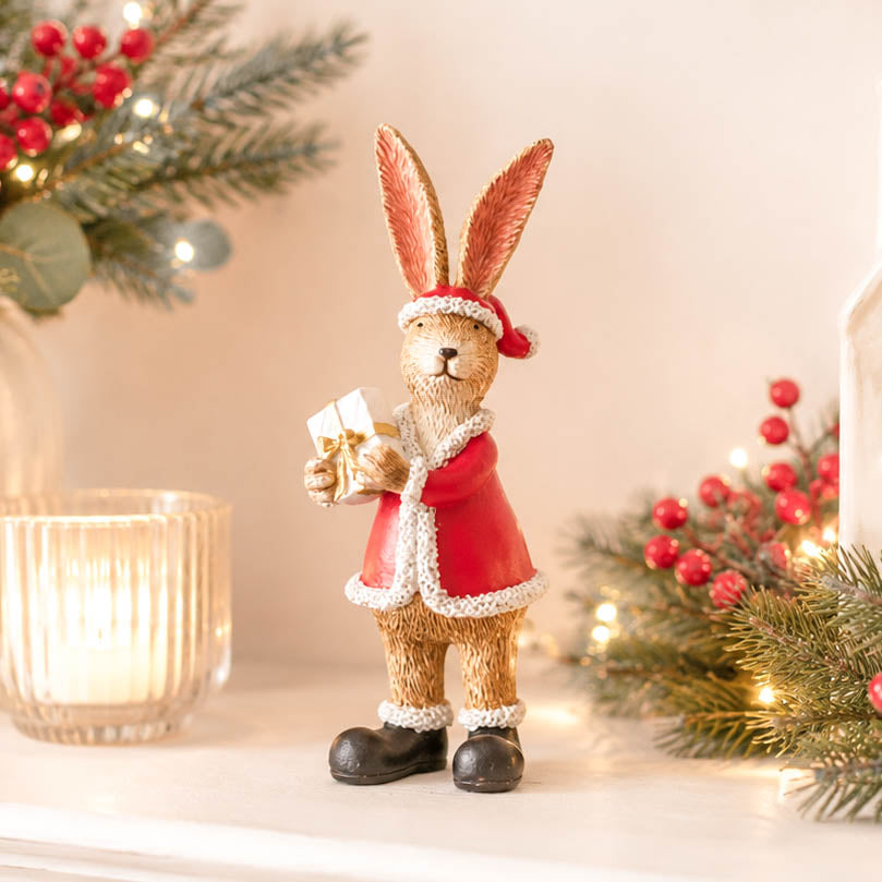 Jasper Rabbit Santa Costume Ornament