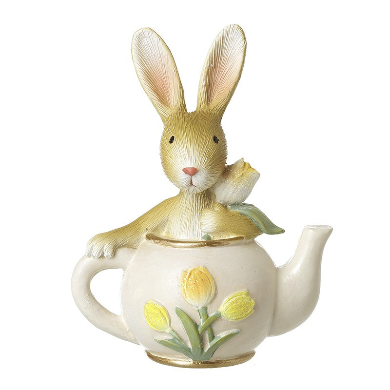 Mini Brown Rabbit in Teapot