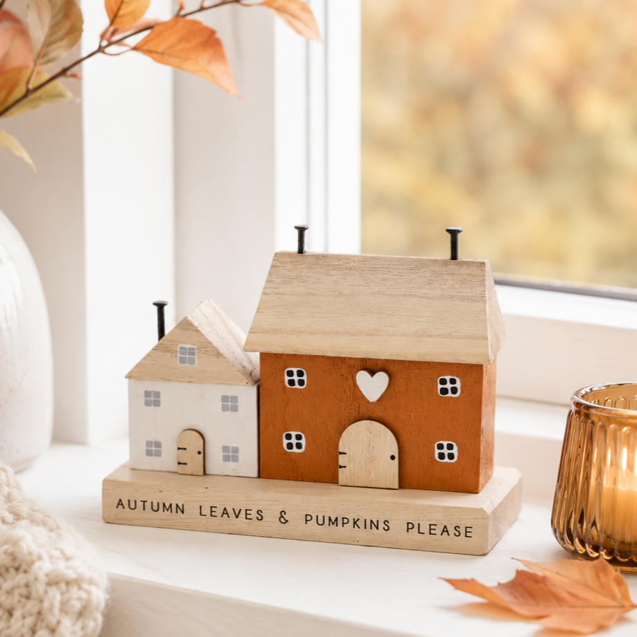 Autumn Leaves Wooden House
