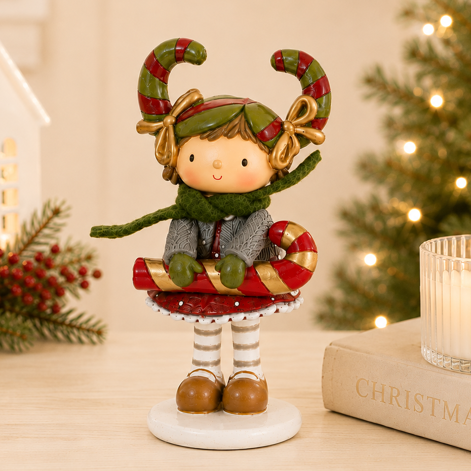 BACK AUG Christmas Pixie Girl Figurine