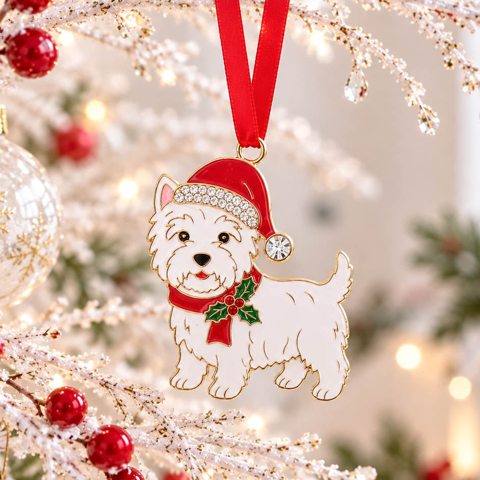 Christmas Treasures Westie Dog Tree Hanger