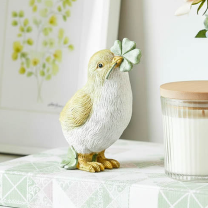 Chick with Four Leaf Clover Ornament