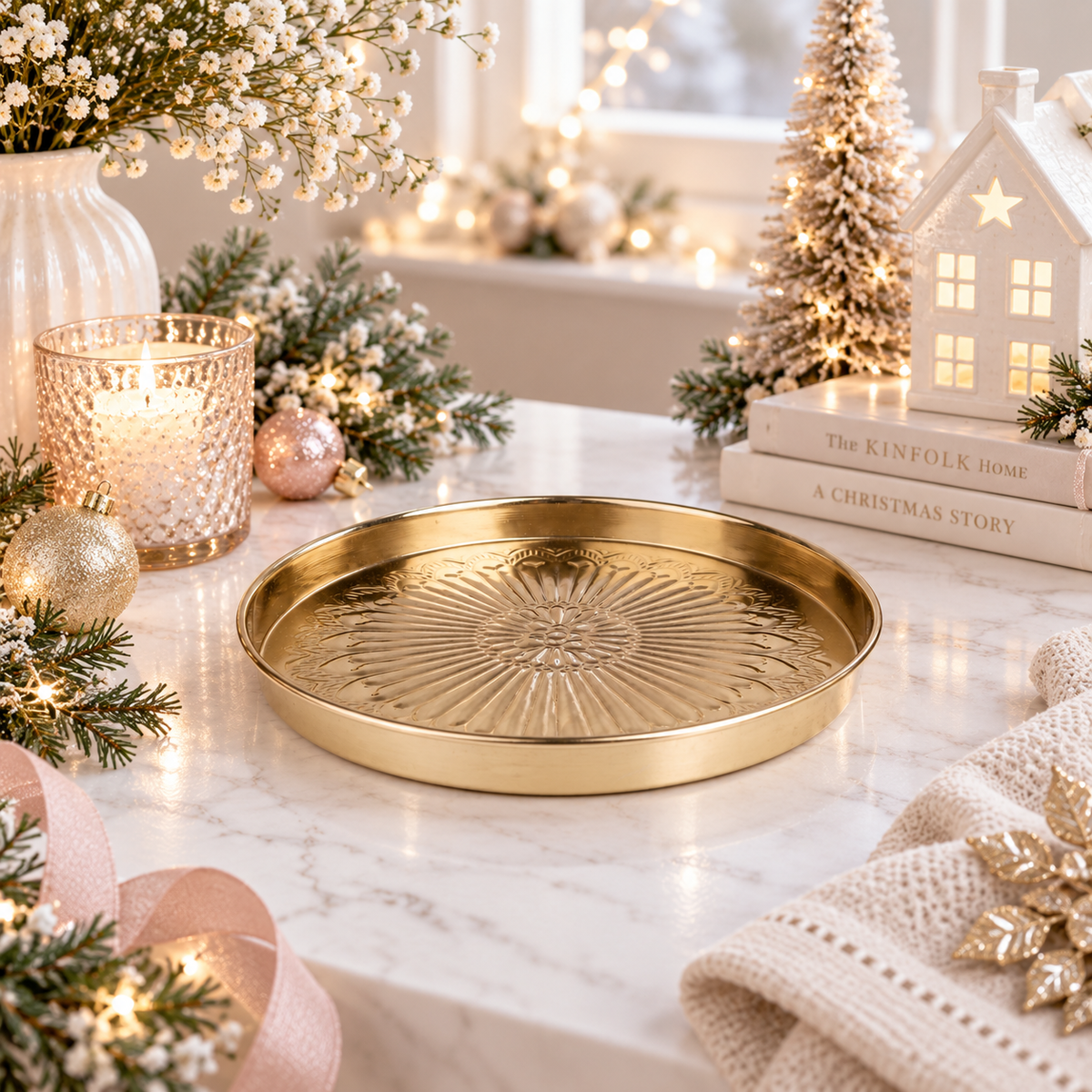 Gold Metal Decorative Tray