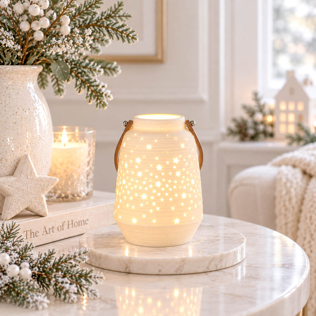 Christmas Lantern with Cutout Stars