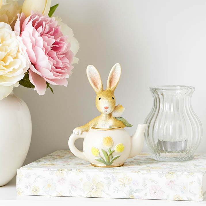 Mini Brown Rabbit in Teapot